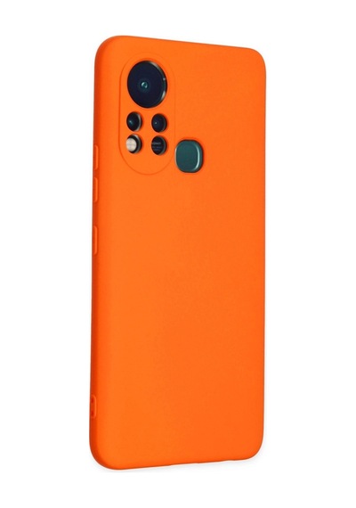 İnfinix Hot 11s Kılıf Nano İçi Kadife Silikon - Turuncu -