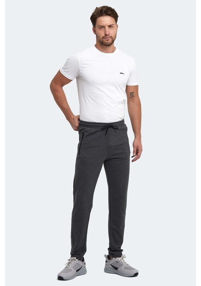 Slazenger Ones In Erkek Fermuar Cepli Koyu Gri Eşofman Altı Koyu Gri