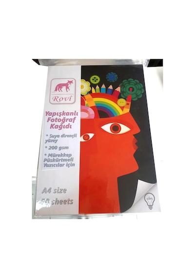 Yapışkanlı Sticker Fotoğraf Kağıdı Parlak Epson-Canon-Hp-Brother A4 50 Yaprak