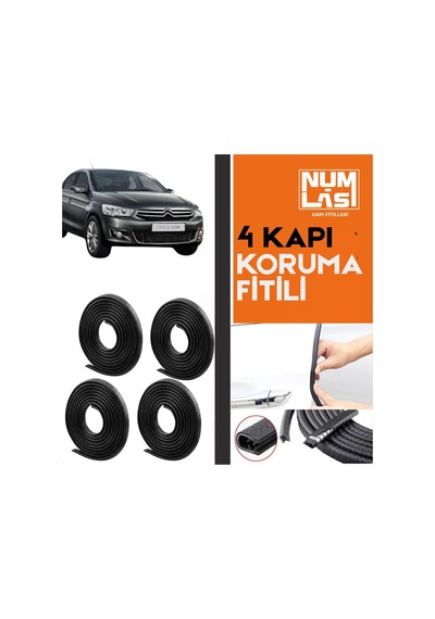 Citroen C-elysee 4 Kapı Koruma Fitili Siyah Renk Numlas-a Kalite-nm2177