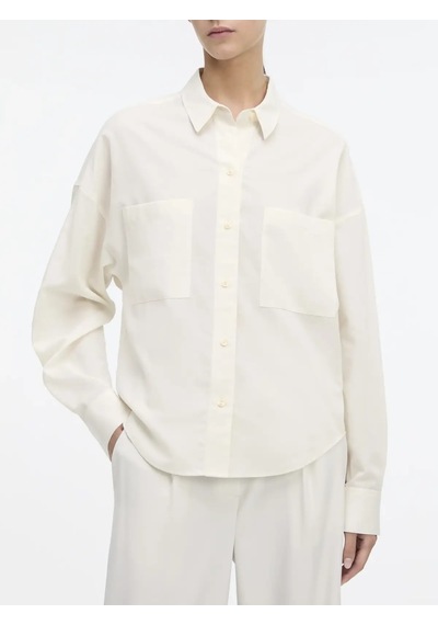 Calvin Klein Cotton Voıle Ls Shır Kadın Beyaz Gömlek