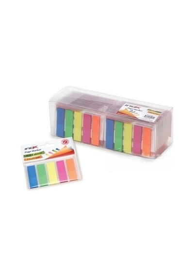 İnox 5 Renk 25 Yaprak Yapışkanlı Ayraç 30'lu Paket