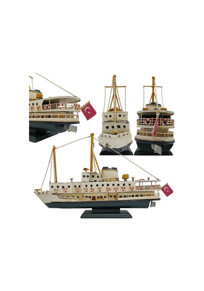 Dekoratif Metal Gemi İstanbul Yolcu Vapuru 34cm