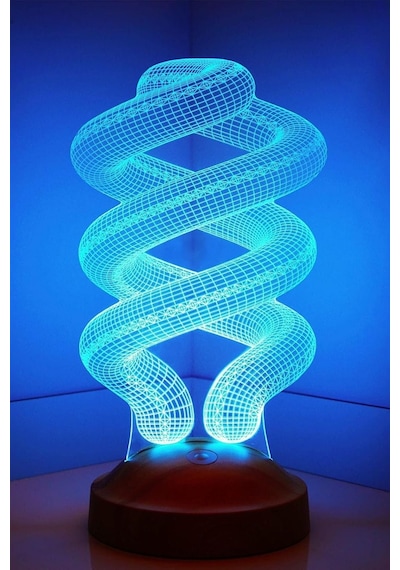 3 Boyutlu 3d Görünümlü Helezon Led Lamba Genel