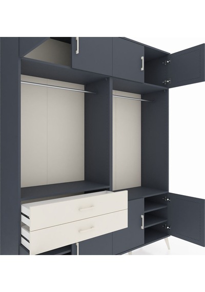 Hyperion Gardrop 7 Raflı 2 Çekmeceli 2 Askılı 176x44x221 Antrasit-antrasit/aytaşı Antrasit/aytaşı Hyperion Gardrop 7 Raflı 2 Çekmeceli 2 Askılı 176x44x221 Antrasit-antrasit/aytaşı Antrasit/aytaşı