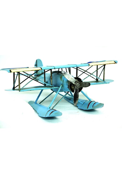 Dekoratif Metal Uçak Çift Kanatlı C0221 Model