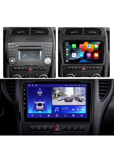 Mercedes Slk Araç Multimedya Android Ekran Carplay Navigasyon Double Teyp 2+32 9" 04-10 Black Cadence