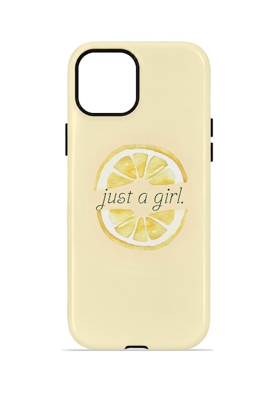Apple iPhone Uyumlu 15 Vorian Çift Katmanlı Kılıf Just A Girl Lemon