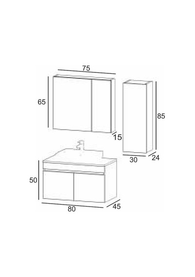 Denko Etna 80 Cm Mdf Kül Gri Banyo Dolabı Takımı Ve Boy Dolabı Gri Denko Etna 80 Cm Mdf Kül Gri Banyo Dolabı Takımı Ve Boy Dolabı Gri