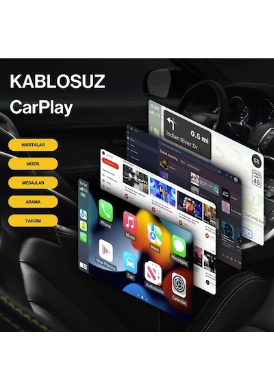 Kablosuz Carplay Adaptörü İphone & Android Uyumlu Bağlantı Kopmaz Yeni Nesil - 9014427374683 Diğer