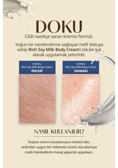 Kundal Yoğun Nemlendirici/besleyici Vücut Kremi Rick Soymilk Creamy Body Cream Mellowvanilla 200 ML