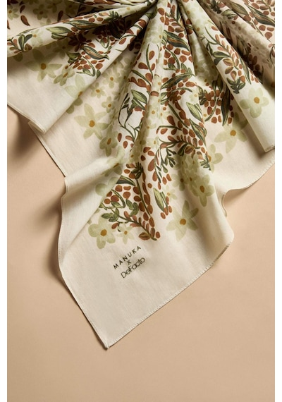Defacto Manuka X Defacto Kadın Çiçek Desenli Pamuklu Bandana H9061ax26smwt1 Beyaz-wt1