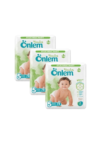 Önlem Botanika 5 Numara Junior Bebek Bezi 78 Adet 11-18 Kg X 3 Adet 3'lü