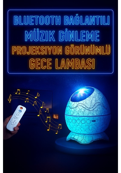 Dinozor Yumurtası Şeklinde Bluetooth Hoparlör & Gece Lambası Müzik, Işık Ve Sihir Bir Arada Beyaz - 737473333