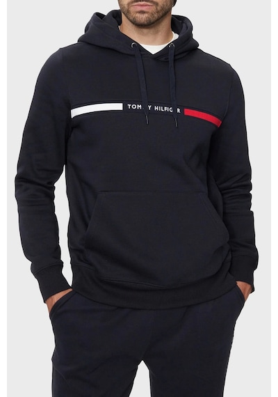 Tommy Hilfiger Hılfıger Chest Insert Hoody Erkek Mavi Kazak - Mw0mw37361
