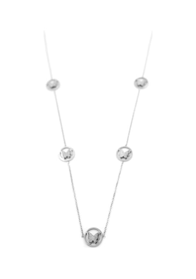 Kelebek Kolye - 90 Cm - Gümüş Diğer