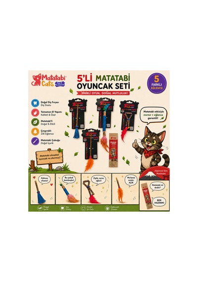 Kedim İçin Matatabi Matatabi Stick Ve Matatabi Oyuncak Seti 5 Parça
