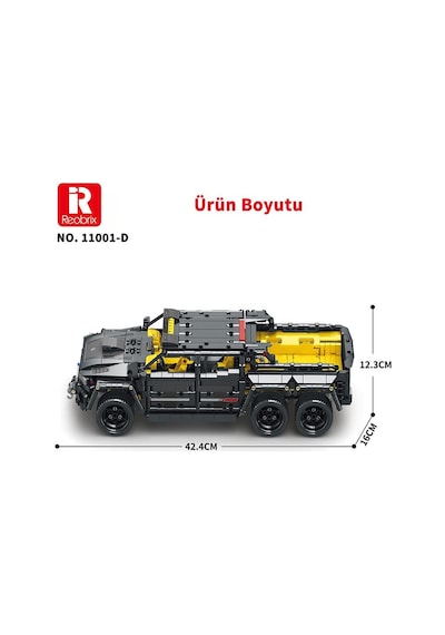Reobrix Technic 11001-d Mercedes Benz G700 Brabus Araba 6x6 Motor&kumanda Yaratıcı Yapı Blok Seti Building Block 2162parça