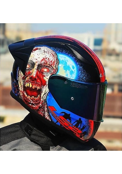 Ls2 Rapıd 2 Race Zombıe Fullface Motosiklet Kaskı Gökkuşağı Camlı Siyah