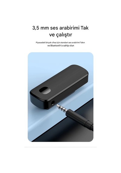 Bluetooth 5.4 Adaptör 2in1 Alıcı Verici, Araç Hoparlör Bluetooth Kiti, Aux Wireless