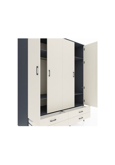 Kronos Gardrop 6 Raflı 4 Çekmeceli 2 Askılı 176x59x221 Antrasit-aytaşı Beyaz Kronos Gardrop 6 Raflı 4 Çekmeceli 2 Askılı 176x59x221 Antrasit-aytaşı Beyaz