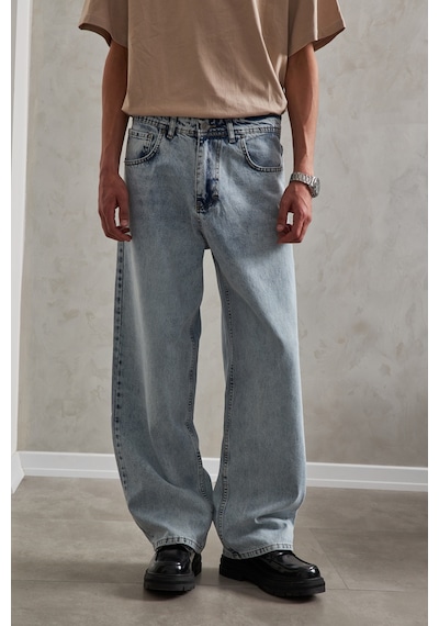Erkek Ekstra Baggy Jean Pantolon İndigo