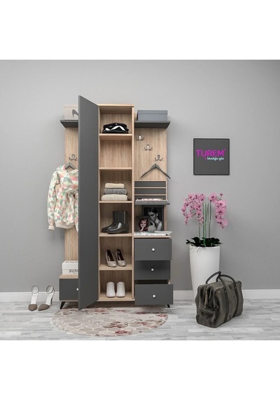 Grey Portmanto Mdf Sis Gri Grey Portmanto Mdf Sis Gri