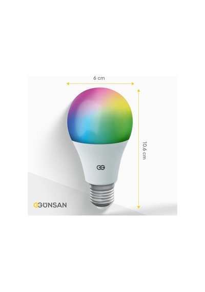 Günsan Akıllı Wifi Led Ampul Rgb Çok Renkli Tuya Ve Smart Life Uy