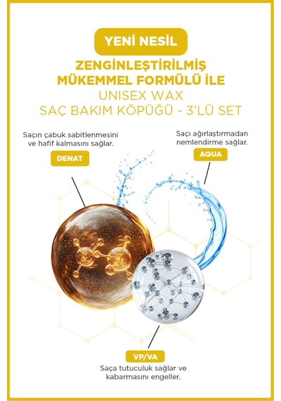 Saç Köpük Şekillendiri Wax 200ml Maximum Hold 3'lü Set
