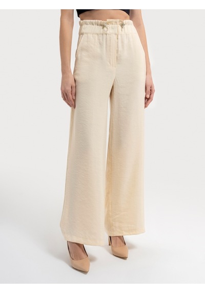 Paperbag Fit Kadın Pantolon Ekru