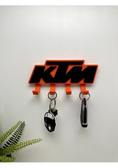 3d Baskı Dekoratif Ktm Model Motorcu Anahtar Askılığı Turuncu