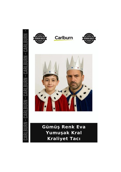 Gümüş Renk Eva Yumuşak Kral Kraliyet Tacı Sahne Aksesuarı Eğlence Gereci Parti Tamamlayıcısı +3