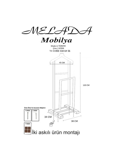 Mobilya Gürgen Ikili Dilsiz Uşak Cilalı Ceviz Basic Ahşap