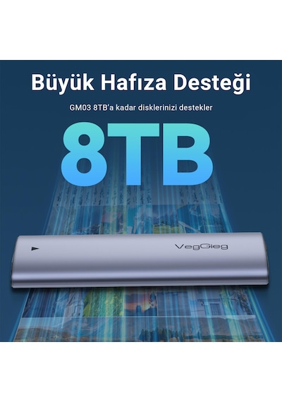 Veggieg 10gbps Usb 3.1 Gen2 M.2 Sata Ngff Nvme Ssd Disk Kutusu