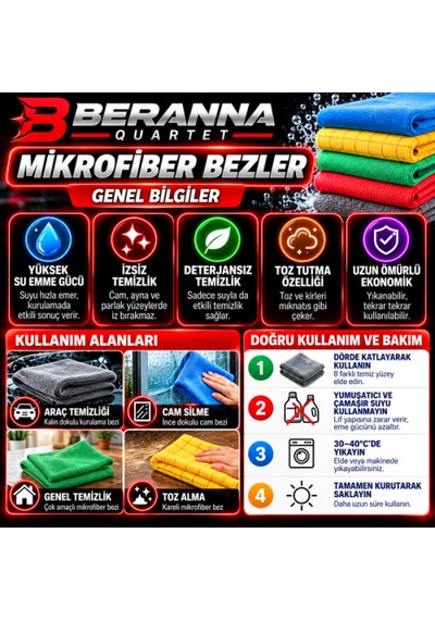 Microfiber Oto Kurulama Bezi 40x40 400 Gsm Kalın Dokulu Turuncu 3 Lü Paket