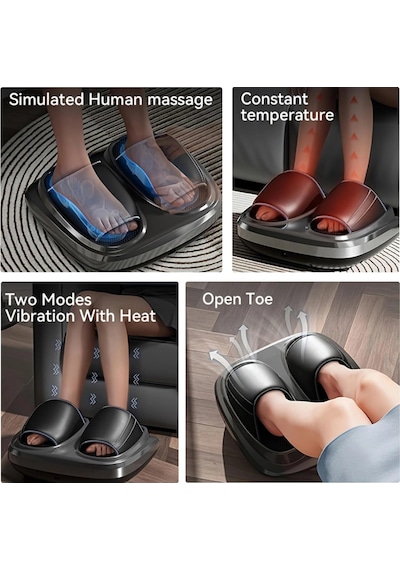 Glr Hg01-a Shiatsu Ayak Masaj Aleti - Yoğurmalı, Hava Basınçlı Ve Isıtmalı Derin Doku Masajı, Titreş Gri