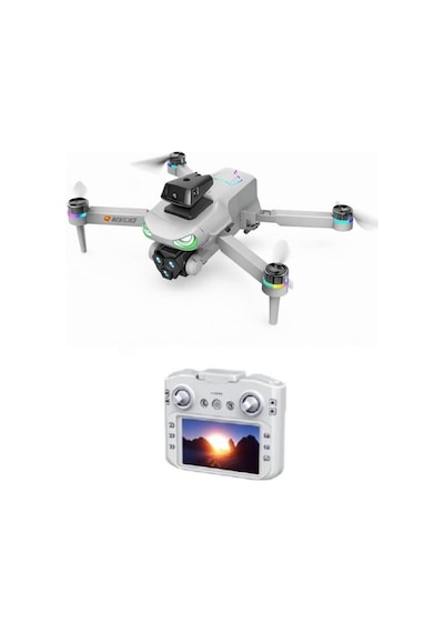 R08 Kumandadan Ekranlı Drone Çift Kamera Yedek Bataryalı App Kontrollü Quadcopter