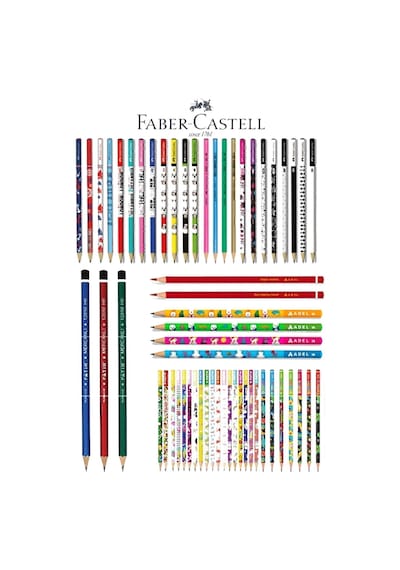 Kaliteli Karışık 12'li Kurşun Kalem Faber Adel Çok Renkli