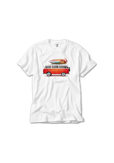 Volkswagen Karavan Holiday Beyaz Tişört Beyaz