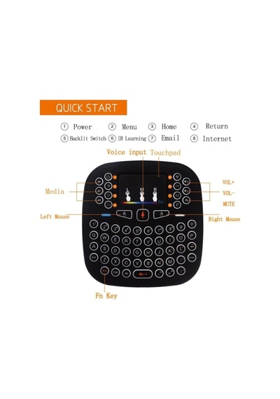 2.4ghz I18 Mini Kablosuz Klavye Touch Pad Işıklı Klavye