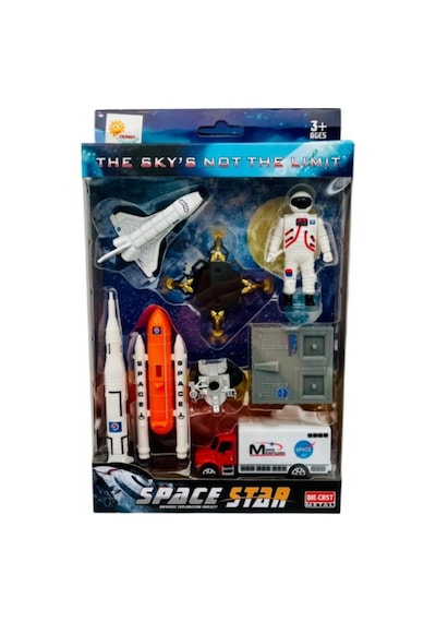 8 Parça Metal Uzay Araçları Seti Die-cast Astronot Uzay Mekiği Ve Roket Oyuncak 3+ Yaş Çok Renkli