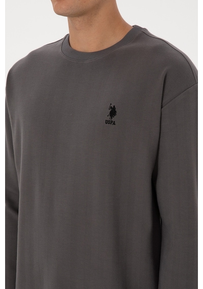U.S. Polo Assn. Erkek Comfort Fit Bisiklet Yaka Antrasit Sweatshirt 50317050-VR006
