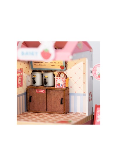Milkshake Minyatür Maket Ev Seti Rolife Strawberry Milk Box