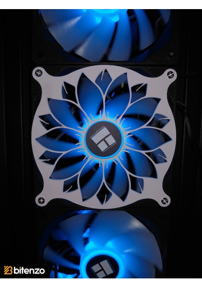 Lotus Desenli 120x120 Mm Oyun Pc Aksesuarı, Masaüstü Bilgisayar Fan Kapağı Beyaz