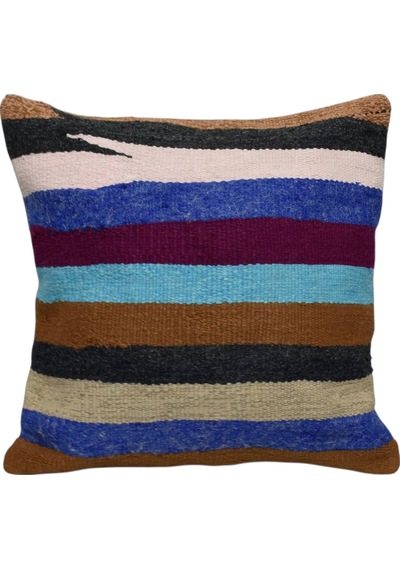 Zehra Abla Halı Yeni El Dokuma Dekoratif Kilim Kırlent Yastık Kılıfı 6450 Çok Renkli