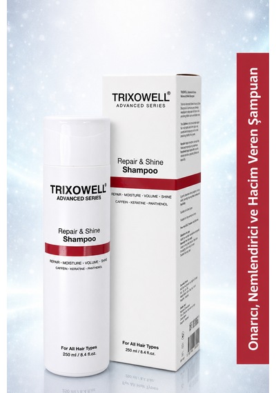 Trixowell Advanced Series Repair & Shine Shampoo Kafein, Keratin Ve Panthenol İçeren Onarıcı, Nemlendirici Ve Hacim Veren Şampuan 250 Ml