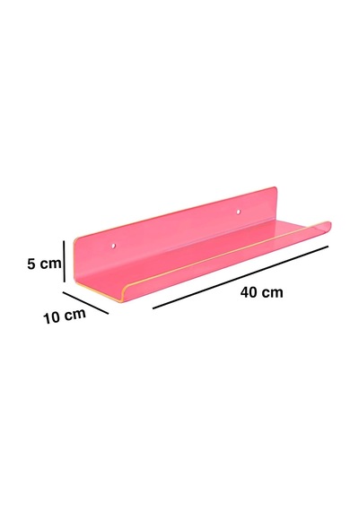 Pleksi Duvar Raf Neon Pembe, 40cm X 10cm Diğer