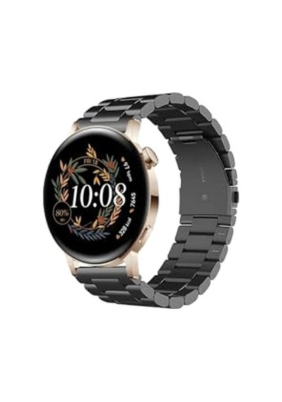 Huawei Watch Gt3 42mm Uyumlu Kordon Klasik Baklava Model Paslanmaz Çelik Metal Kayış
