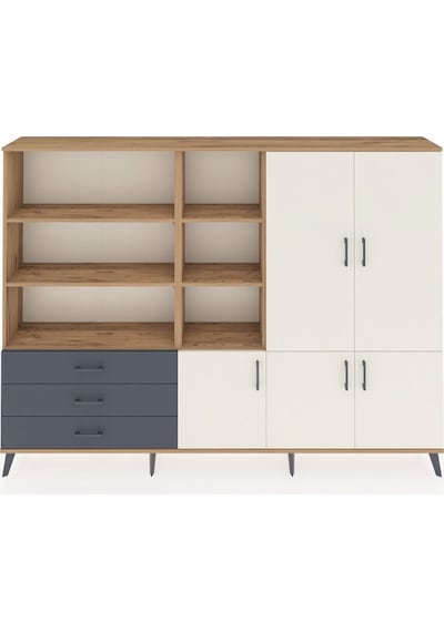 Arges Dolap 11 Raflı 3 Çekmeceli 5 Kapaklı 220x30x163 Çam-aytaşı/ Çam-aytaşı/antrasit Arges Dolap 11 Raflı 3 Çekmeceli 5 Kapaklı 220x30x163 Çam-aytaşı/ Çam-aytaşı/antrasit