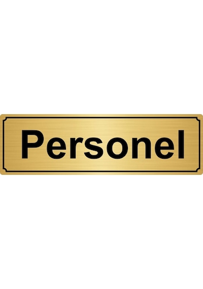 Personel Yönlendirme Levhası 7Cmx20Cm Altın Renk Metal